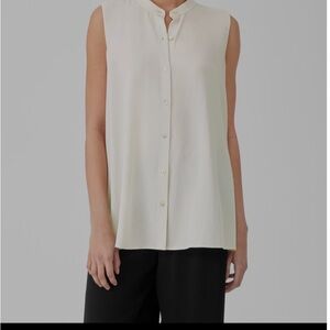 Eileen Fisher Silk Crepe de Chine Long Tunic XS Easy fit